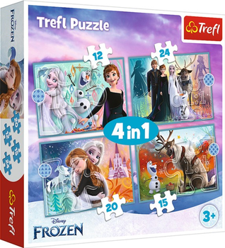 Puzzle Trefl Niezwykły świat Frozen 4 w 1 12/15/20/24 elementy 34381 (5900511343816)