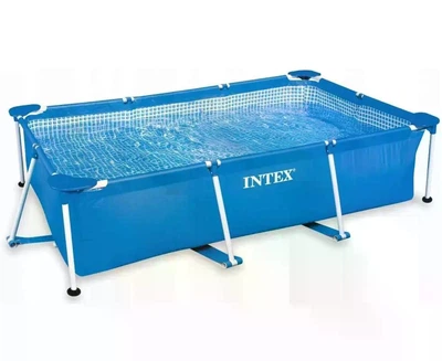 Бассейн каркасный Intex 28270-3 прямоугольный на 1662 л с тентом и подстилкой 220x150x60 см Голубой (124-9-28270-3)
