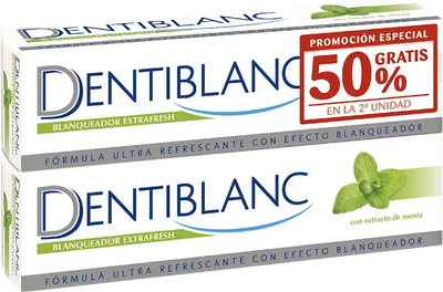 Набір зубних паст Dentiblanc Blanqueador Extrafresh з екстрактом м'яти 2 x 100 мл (ZES8431461013612)