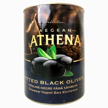 Маслины без косточки Aegean Athena Pitted Black Olives 4200 мл