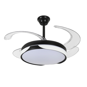 Потолочная LED люстра-вентилятор 80W с пультом Levistella круглая 3000-6000К IP20 7943060 (48) BK+WH
