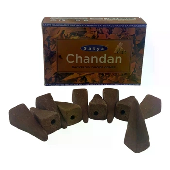 Chandan Backflow Dhoop Cone (Сандал)(Satya) 10 конусов в упаковке 34983