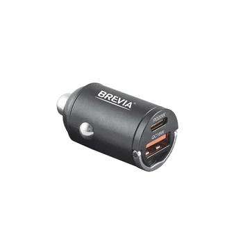 Автомобильное зарядное устройство BREVIA ePower NanoMetal 38W 1xUSB-C 1xUSB-A для авто быстрая зарядка черное (DO-LI_33S)