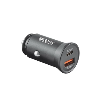Автомобильное зарядное устройство BREVIA ePower DualCharge 30W 1xUSB-C 1xUSB-A для авто черное зарядка для смартфонов и планшетов (DO-LI_33S)