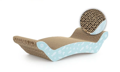 Happet Картонная когтеточка "ZAZU"+Кошачья мята, 43x10x22см (DK05)