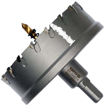 Otwornica do metalu TCT YATO 102 x 103 mm do 25 mm z prowadnicą Trzonek 6-punktowy 3/8" (YT-44074) (5906083095801)