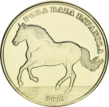 Монета Сен-Дени 1 крона 2019 UNC Конь Лошадь - Андалузская лошадь