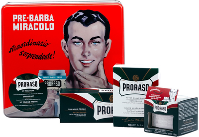 Zestaw upominkowy kosmetyków do golenia Proraso Krem do golenia 100 ml + Krem do golenia 150 ml + Balsam po goleniu 100 ml (8004395003594)