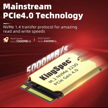 SSD M2 NVMe 1Тб KingSpec XF-1Tb 2230 твердотельный накопитель PCIe 4.0*4 для SteamDeck, ASUS Rog Ally