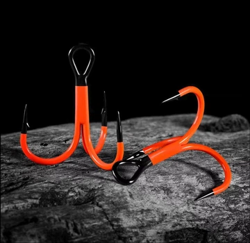 Гачки Spinpoler UV Orange Treble Fishhook #1, 5 шт.