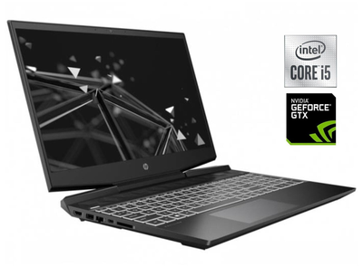 Игровой ноутбук HP Pavilion Gaming 15-dk1035nr / 15.6" (1920x1080) IPS / Intel Core i5-10300H (4 (8) ядра по 2.5 - 4.5 GHz) / 16 GB DDR4 / 480 GB SSD / nVidia GeForce GTX 1050, 3 GB GDDR5, 96-bit / WebCam б/у