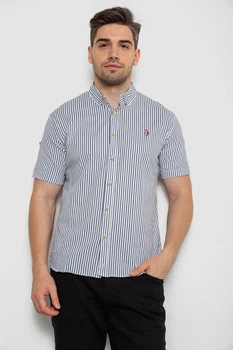 Сорочка чоловіча в смужку, колір біло-чорний, 214R835, 4XL