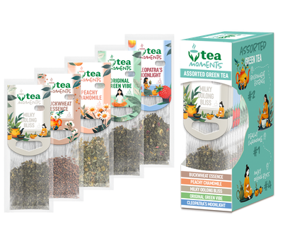 Чай Tea Moments, Assorted Green Tea (Асорті зеленого чаю), 5 смаків Х 3 шт