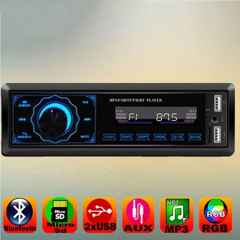 Автомагнитола MP3-3888 ISO+FM+USB+SD+AUX+Bluetooth 4x50W 1Din магнитола с пультом эквалайзер сенсорный дисплей