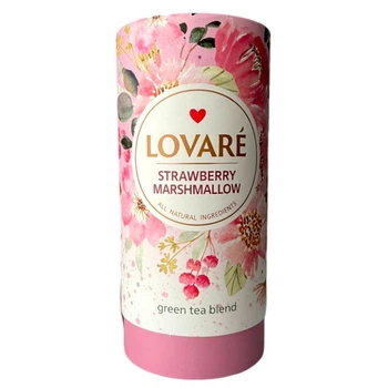 Чай зеленый Lovare Srawberry Marshellow 80 грамов в подарочной упаковке