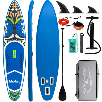 SUP-дошка надувна 350 Funwater Туринговий Сапборд САП Paddleboard Monkey 11"6 9в1 350x84x15 см