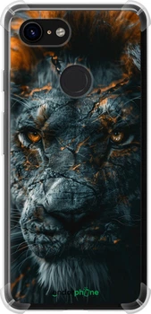 Чехол на Google Pixel 3 Пламенный лев "6153sp-1528-70447"