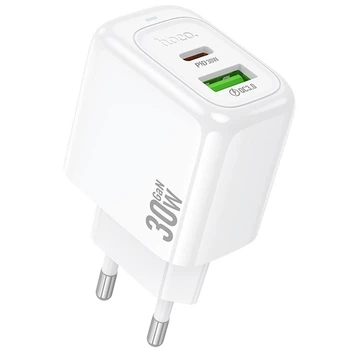 Сетевое зарядное устройство HOCO CS55A Surplus PD30W+QC3.0 (1USB-A/1C) (White) (209747)