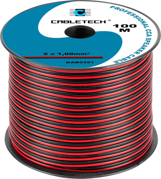 Kabel głośnikowy Cabletech CCA 2 x 1.5 mm 100 m Black-Red (5901436734956)