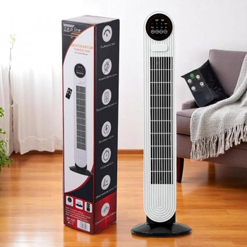 Колонний вентилятор з таймером на 3 швидкості Zepline 500W, Сенсорний вентилятор башта з поворотом