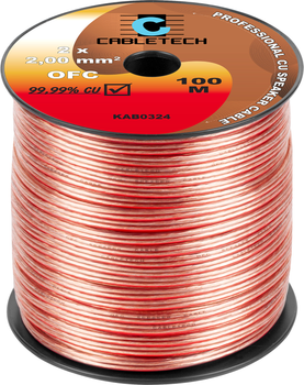 Kabel głośnikowy Cabletech OFC 2 x 2 mm 100 m Red (5901436707820)