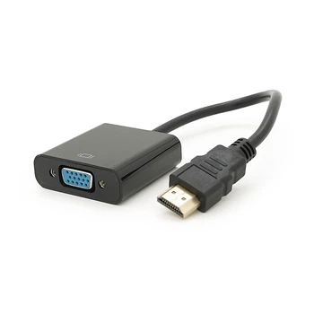 Конвертер HDMI (тато) на VGA(мама) 10cm, Black, 4K/2K, Пакет Q250