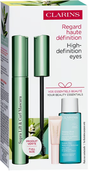 Набір Clarins Supra Lift & Curl Kit Туш для вій 8 мл + Засіб для зняття макіяжу 10 мл + Блиск для губ 5 мл (3666057327612)