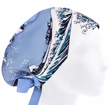 Медична шапочка жіноча HeadwearUniverse універсальна принт Хвиля