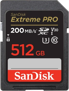 Карта пам'яті SANDISK Extreme Pro SDXC 512GB UHS-I U3 V30 (SDSDXXD-512G-GN4IN)