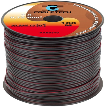 Przewód głośnikowy Cabletech 2 x 0.75 mm² 100 m Black (5901436707684)