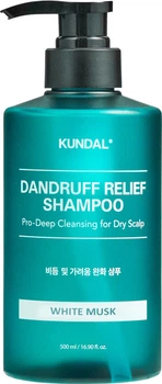 Шампунь для сухой кожи головы Kundal Dandruff Relief Shampoo White Musk 500 мл (8809809426941)