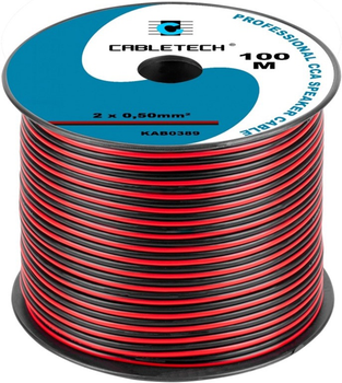 Przewód głośnikowy Cabletech CCA 2 x 0.5 mm² 100 m Black/Red (5901436734925)