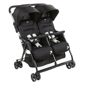 Прогулянкова коляска двомісна для близнюків Chicco OHlala Twin Black Night Чорна (8058664125456)