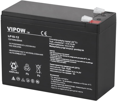 Akumulator żelowy Vipow 12V-10Ah (LP10-12)