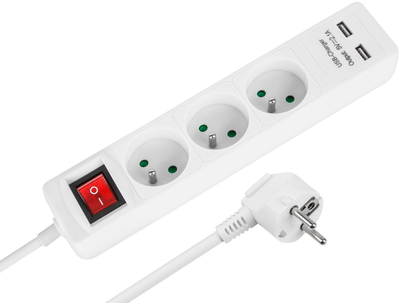 Listwa zasilająca Rebel 3 gniazda 2 USB 3 m (5901890030762)