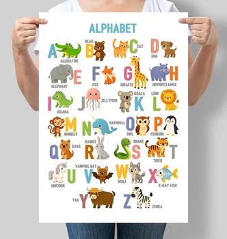 Постер Англійський алфавіт з тваринами English alphabet Motivator (D039_А3)
