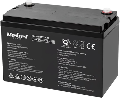 Аккумуляторная батарея гелевый Rebel 12V-100Ah (BAT0421)