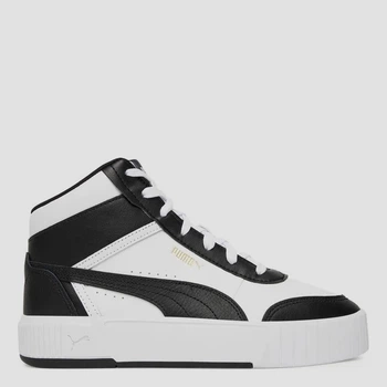 Женские кеды кожаные высокие Puma Carina Mia Mid 40264002 40.5 (7UK) 26 см Puma White-Puma Black-Puma Gold (4069156910430)