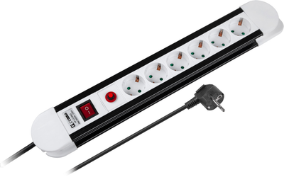 Listwa przeciwprzepięciowa Rebel 6 gniazd 5 m Black-White (5901890015752)
