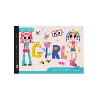 Альбом для малювання A4 "Girl PWR" Апельсин АП-0303-9 скоба з перфорацією