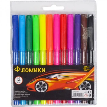 Дитячі фломастери для малювання "Фломіки" "C" Sparta 858-12, 12 кольорів