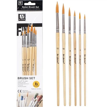 Набір художніх пензлів з натуральної щетини COLOR-IT BR5806, 6 шт