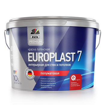 Краска водно-дисперсионная Dufa Expert EUROPLAST 7, 10 л, белый, полуматовый