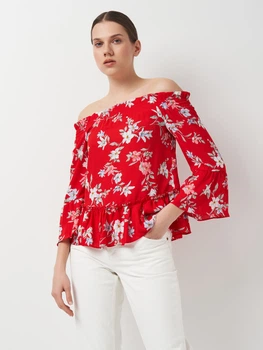 Блуза H&M 34 Красный 0786906_ крас.цвети_16