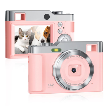 Цифровой фотоаппарат Benjie DC02 1080P 64GB 2.4" 48мп камера розовый