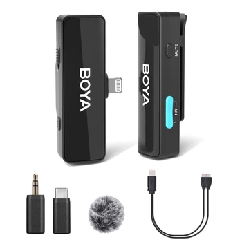 Петличный микрофон 1 шт BOYA BOYALINK A1 (Type-C+Lightning+3,5 mm mini jack) для iPhone/ Android/видеокамеры, беспроводной (77750022)