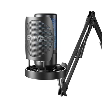 Мікрофон BOYA K3 для блогерів з RGB підсвіткою та стійкою пантографом, для стрімів та підкастів (51002)