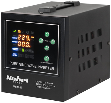ДБЖ Rebel POWER-800-LFP4 RB‑4027 12V 230V 800VA/500W (5901890116336)