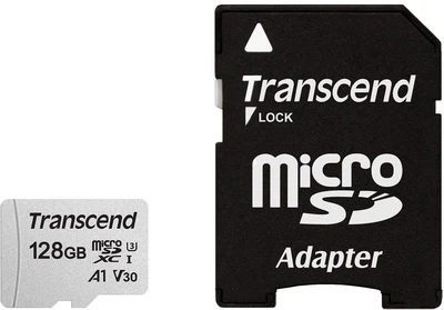 Карта памяти Transcend 300S microSDXC 128GB UHS-I U3 + SD-адаптер (TS128GUSD300S-A)