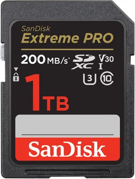 Карта памяти SANDISK Extreme Pro SDXC 1TB UHS-I U3 V30 (SDSDXXD-1T00-GN4IN)